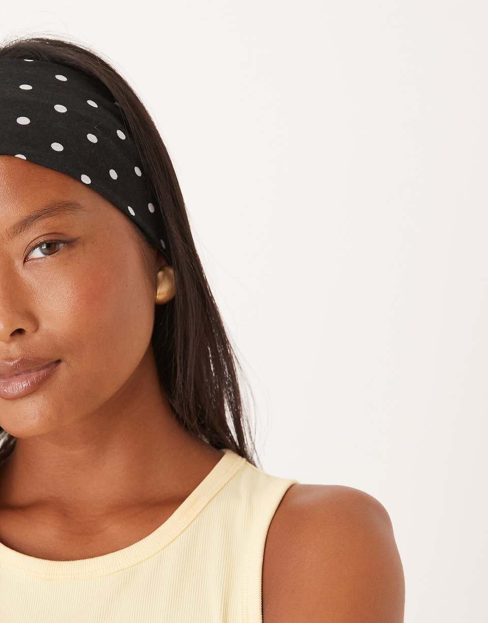Wide polka dot jersey headband