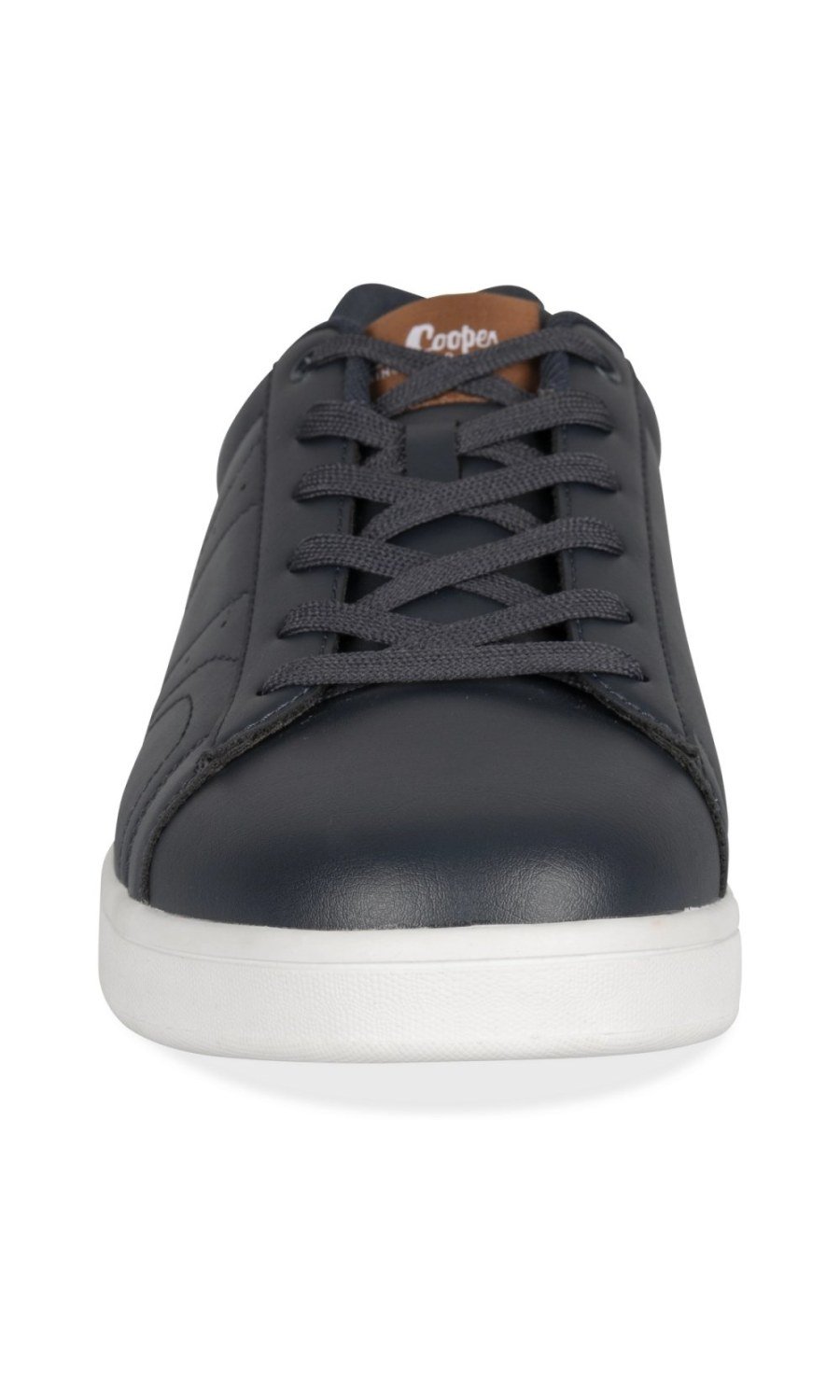 Navy trainers with side stitching