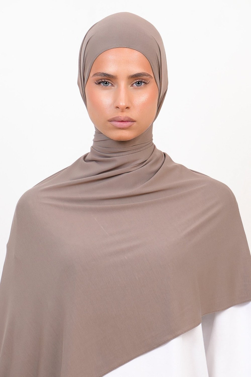 Bamboo jersey hijab - Taupe