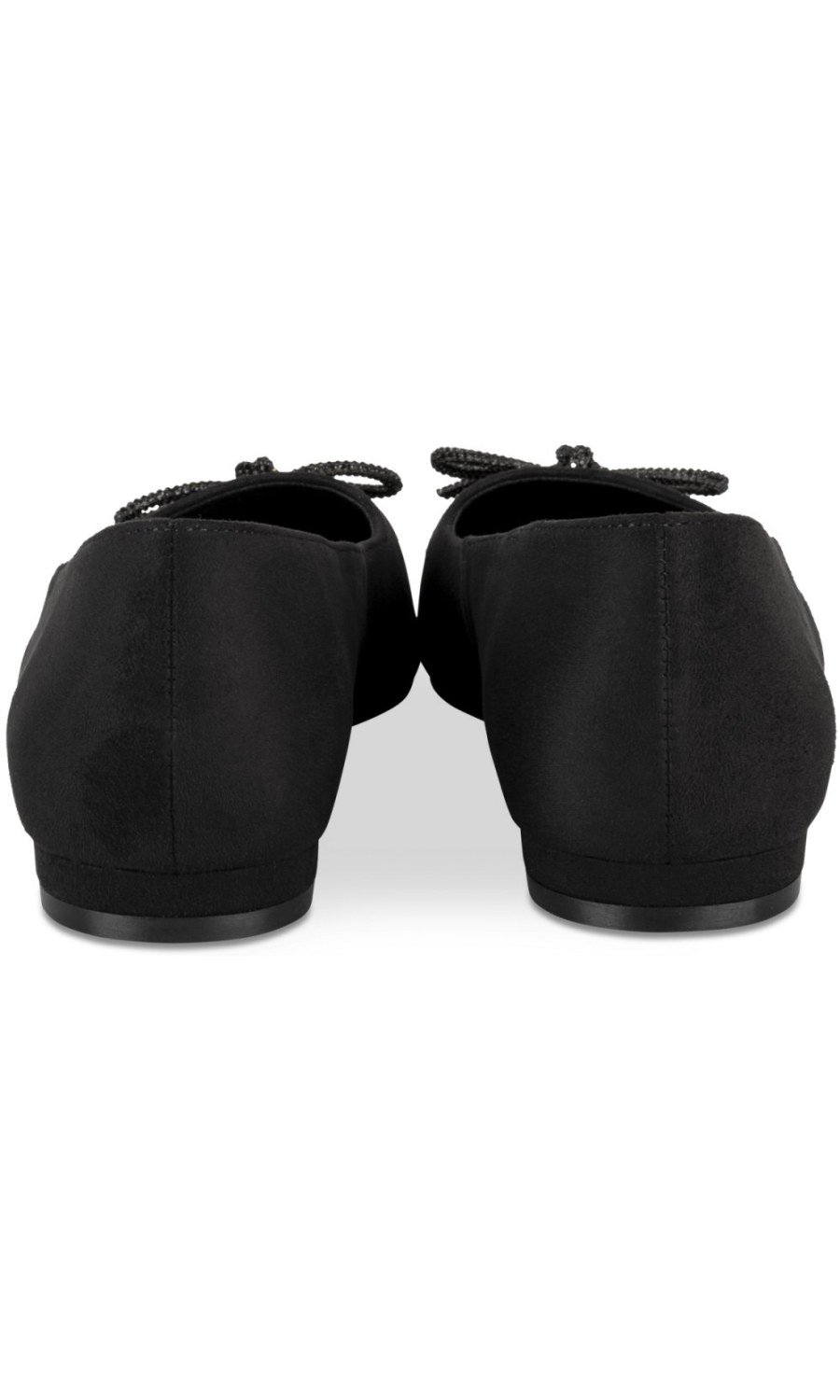 Black faux suede pointed ballerinas