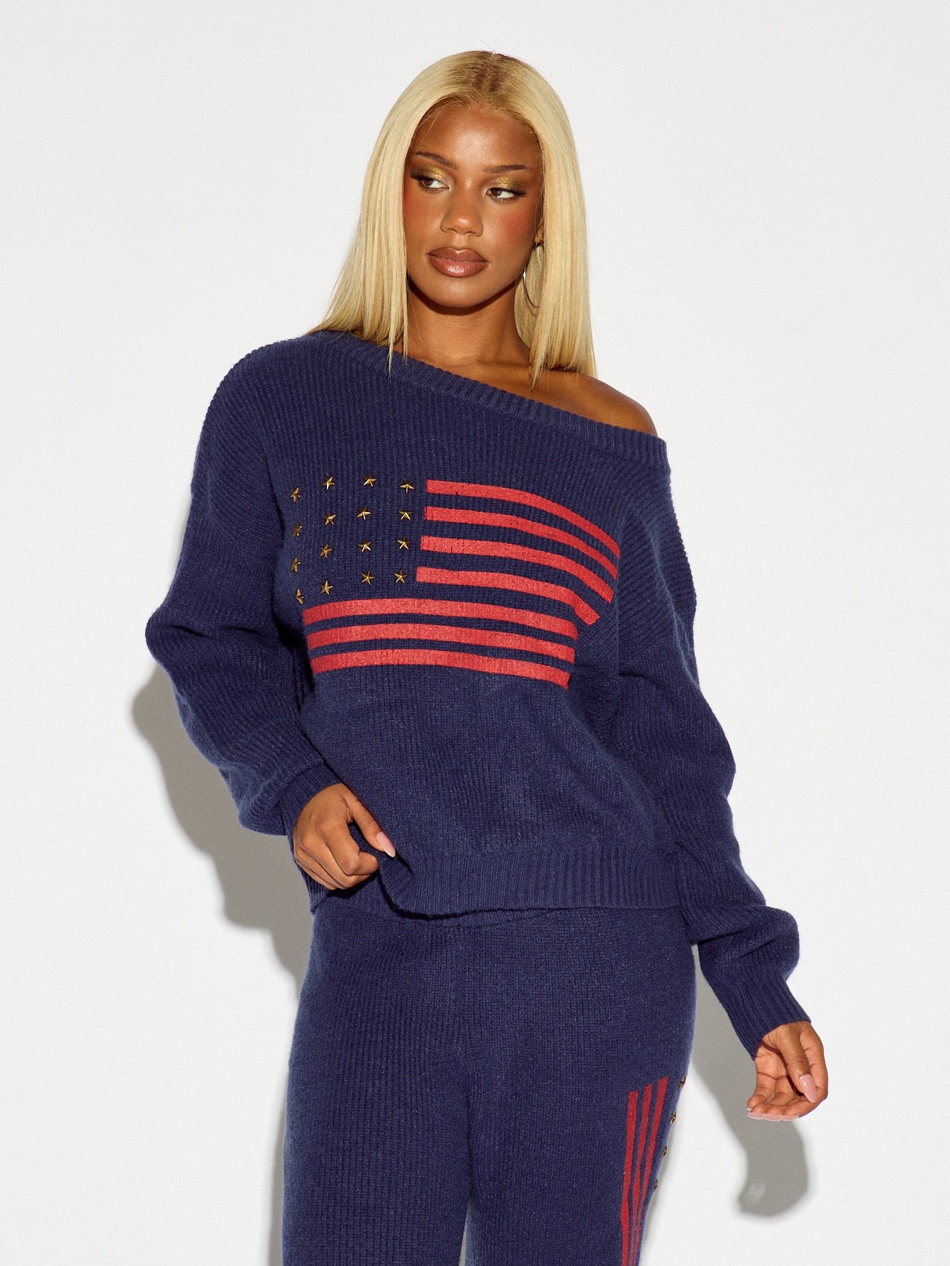 Pull ktaf 3aryanin motif drapeau b njoum dahabiya