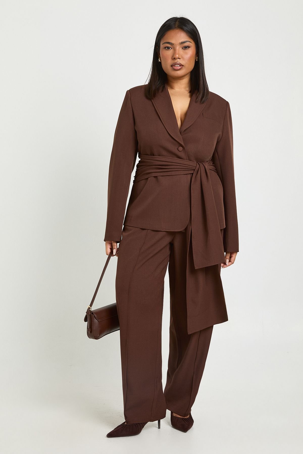 Pantalon tailleur à jambes évasées - Grande taille