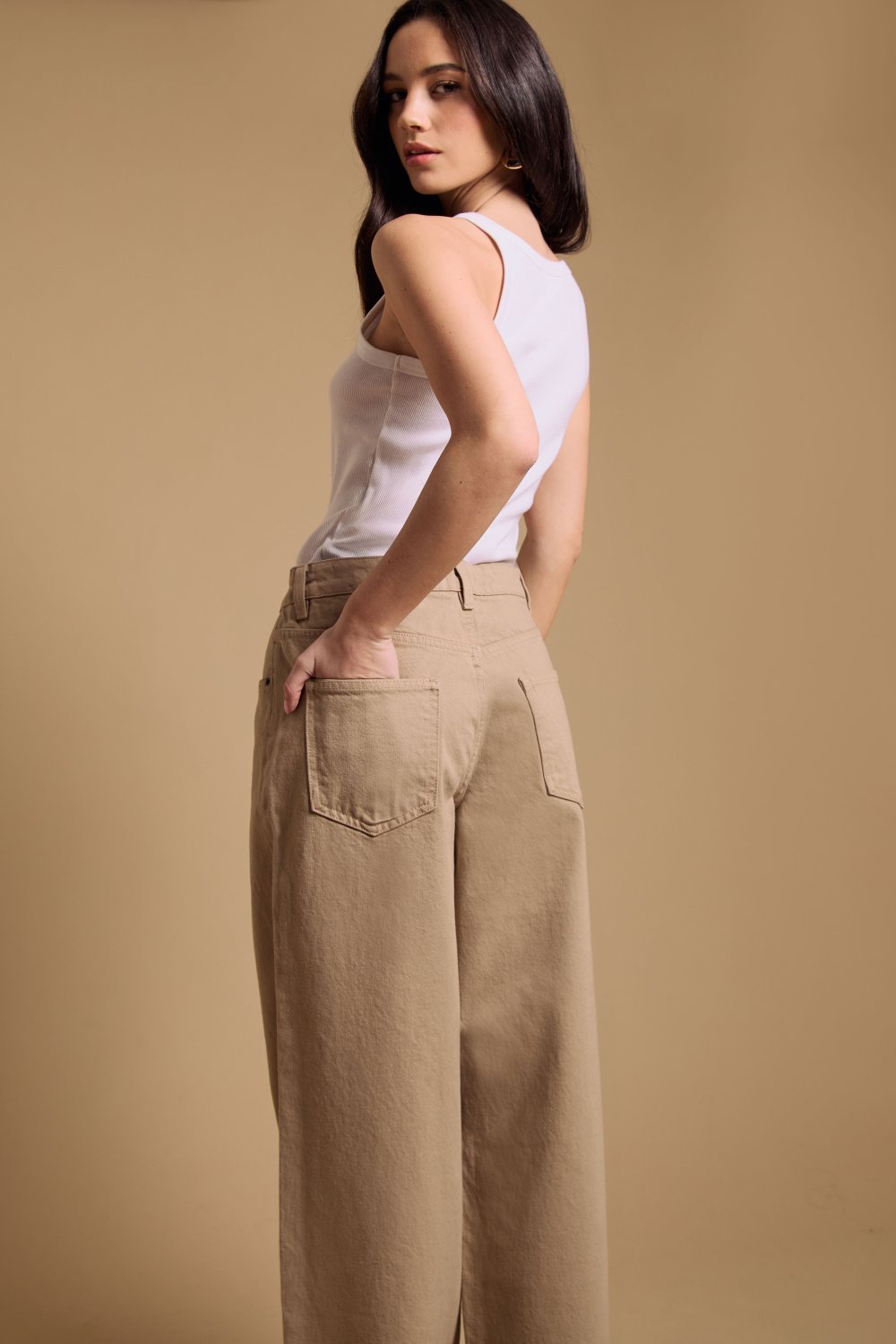 Jean droit beige
