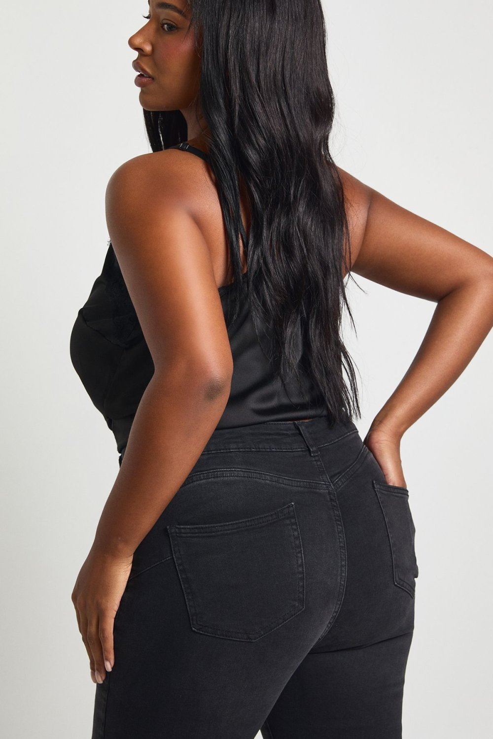 Jean évasé taille haute k7el delavé - Grande taille