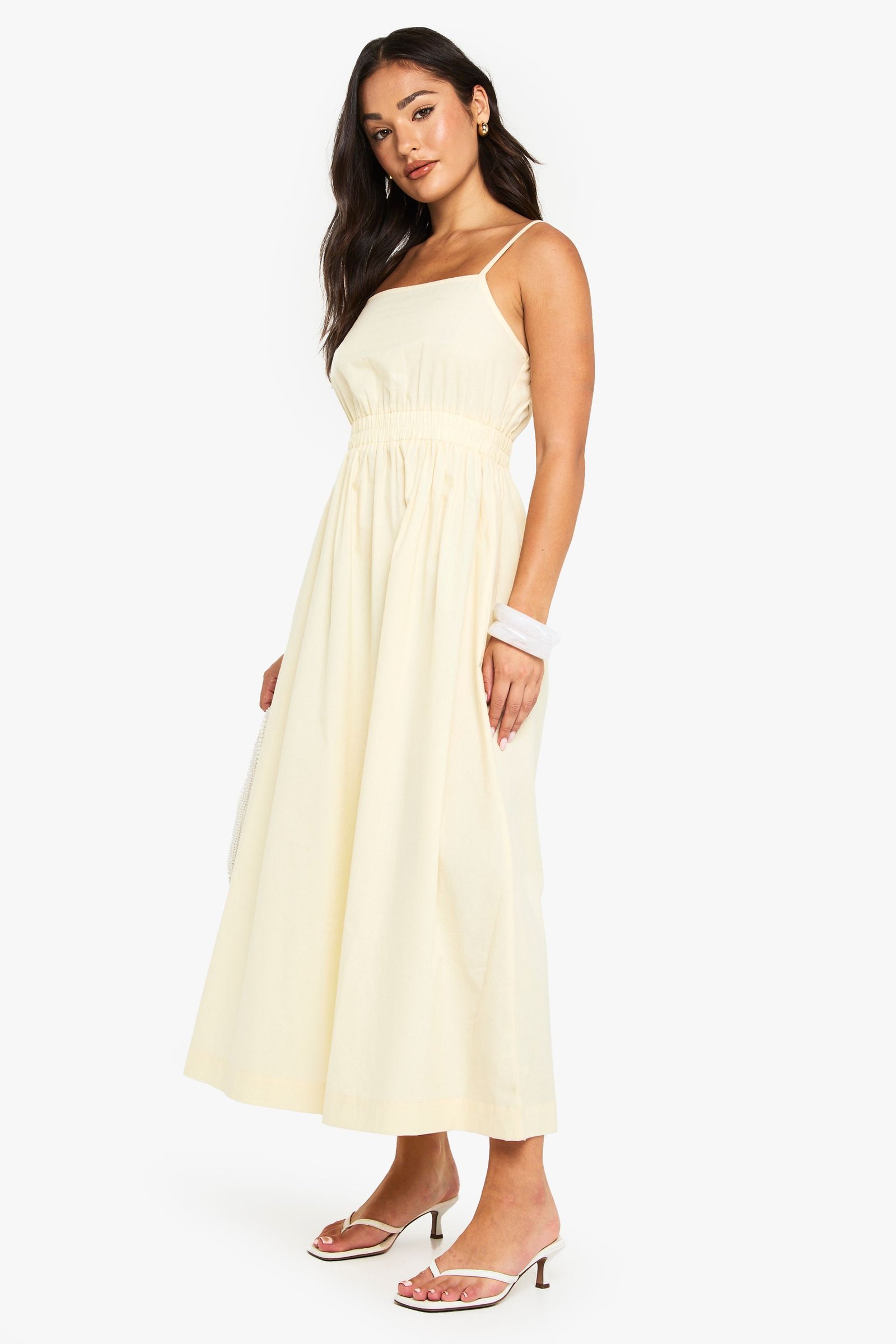 Robe midaxi b popeline b bretelles rqaq - Petite