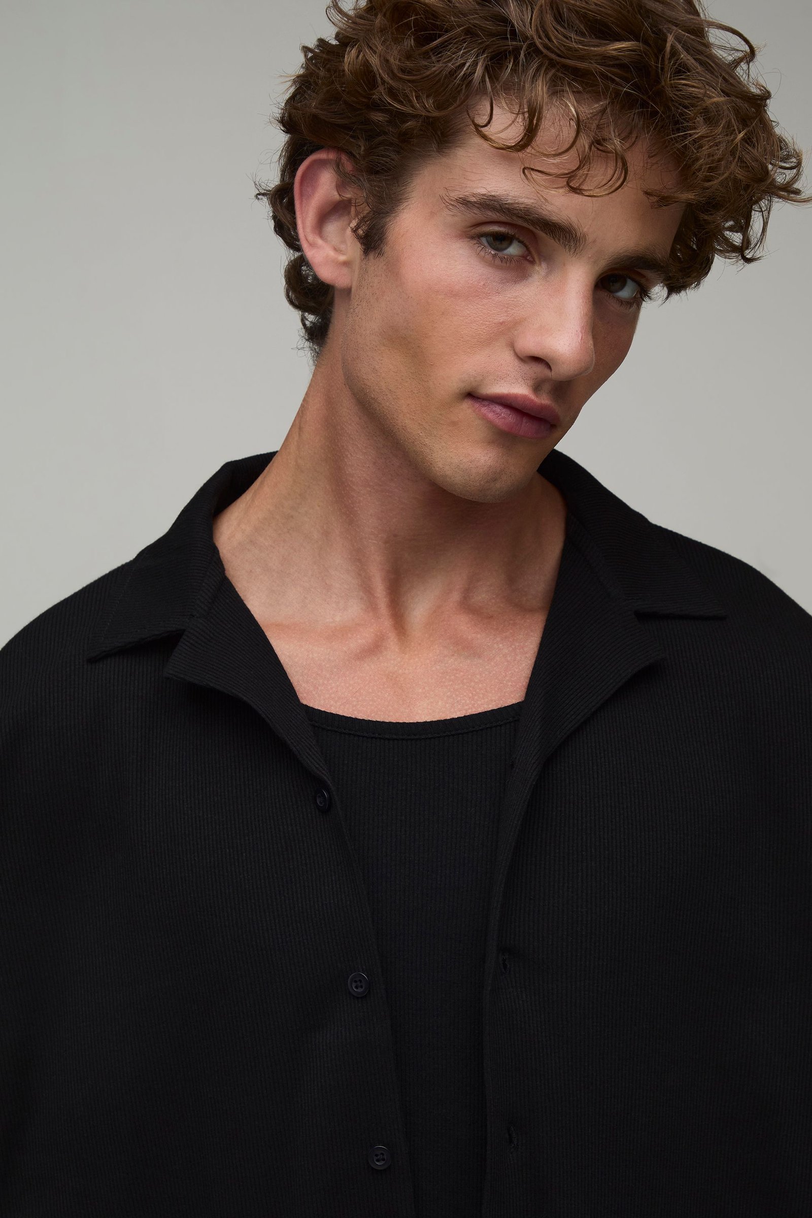 Chemise oversize côtelée b kmam 9sar w col revers