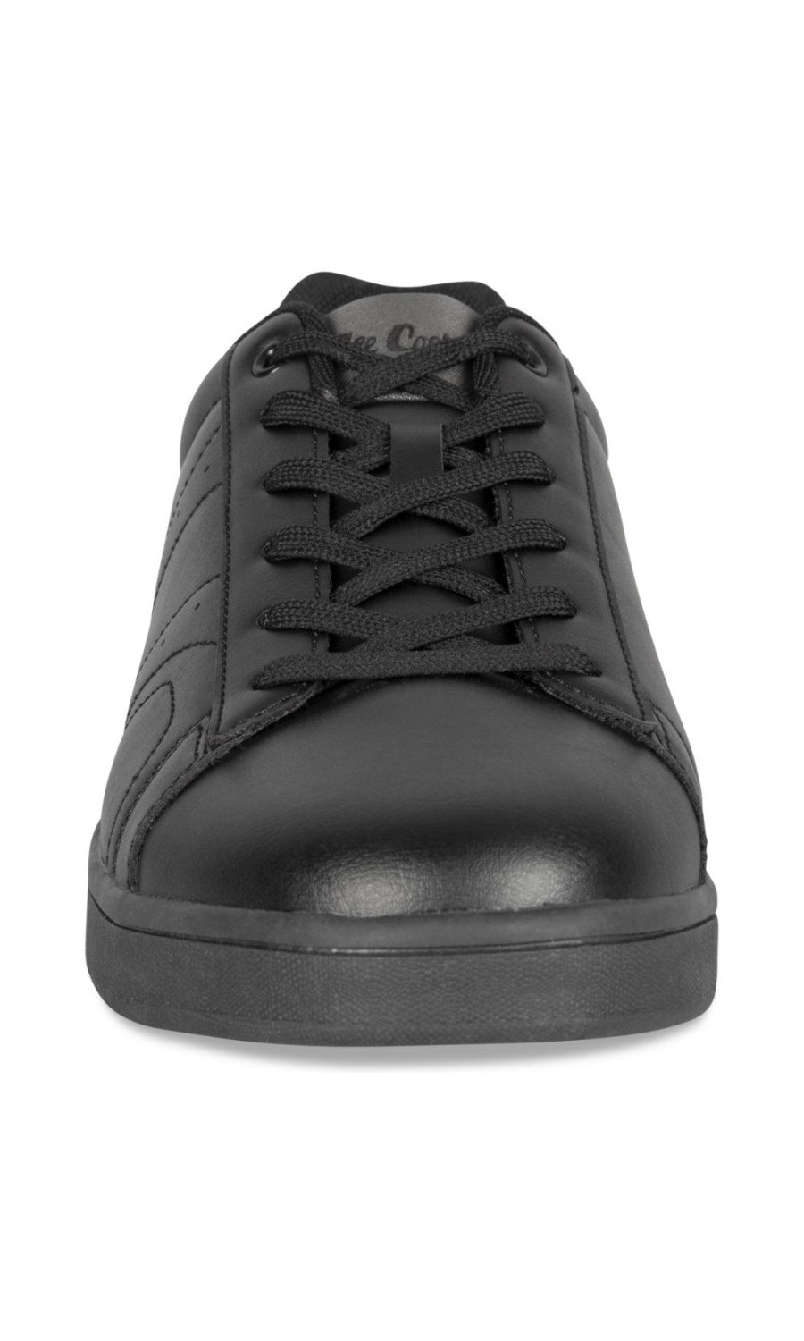 Black trainers with side stitching