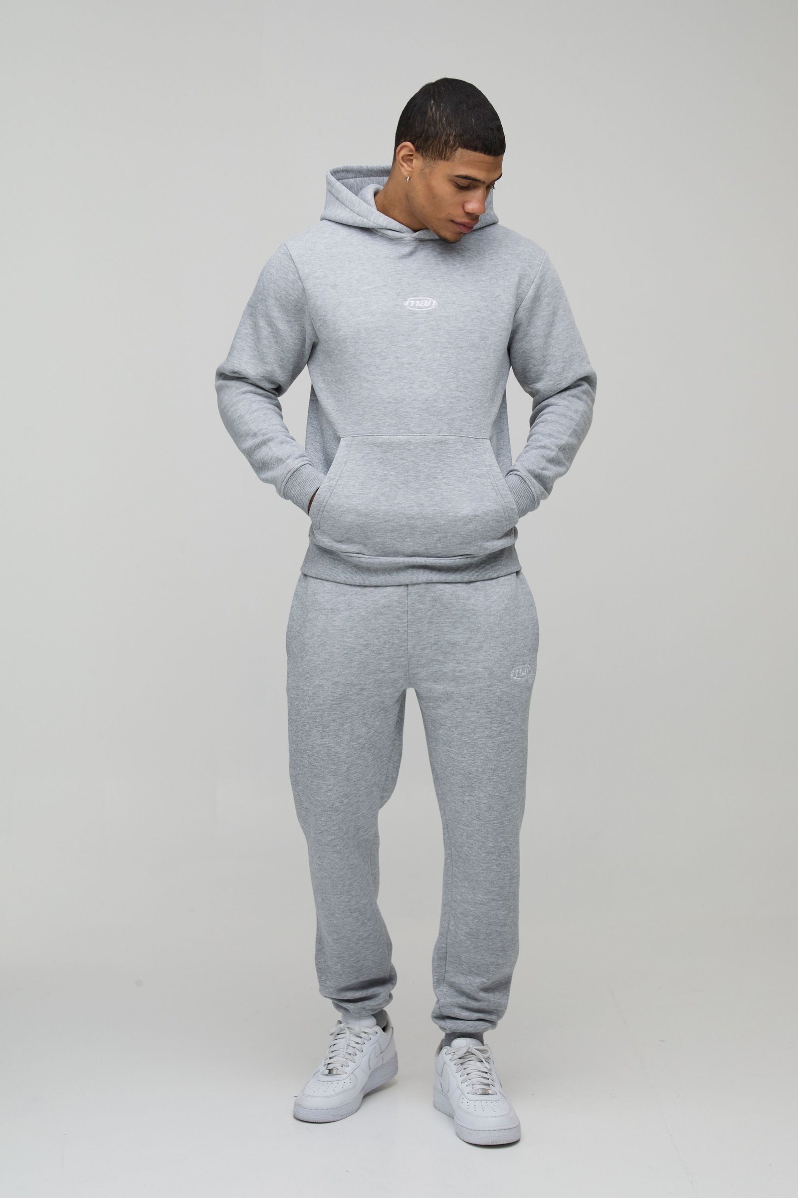 Slim-fit hooded tracksuit set