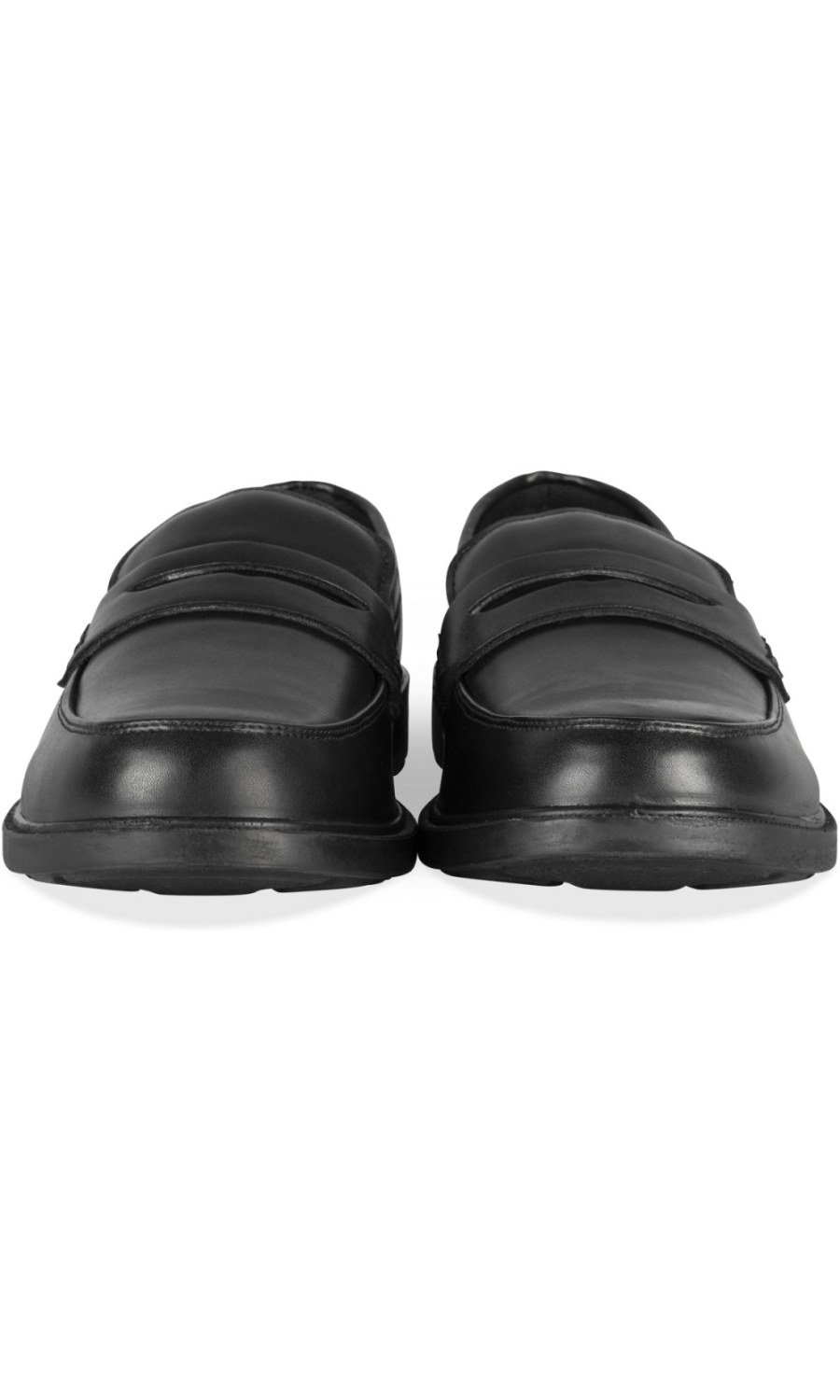Mocassins à bride aspect lisse noirs