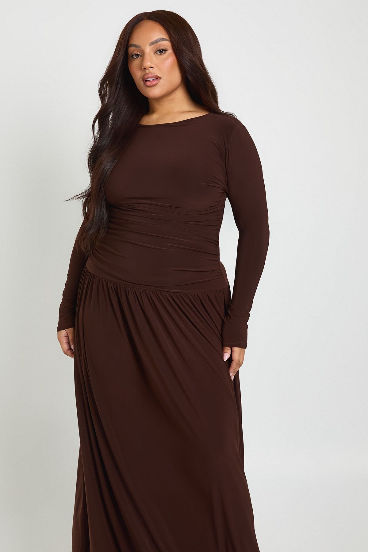Robe maxi à manches longues - Grande taille