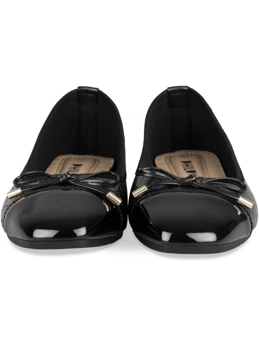 Ballerines texture mdfoura bout verni k7el