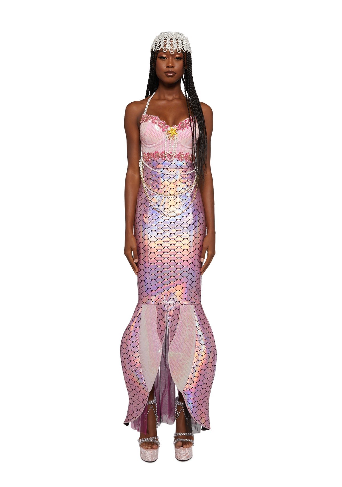 Déguisement de sirène à sequins et perles