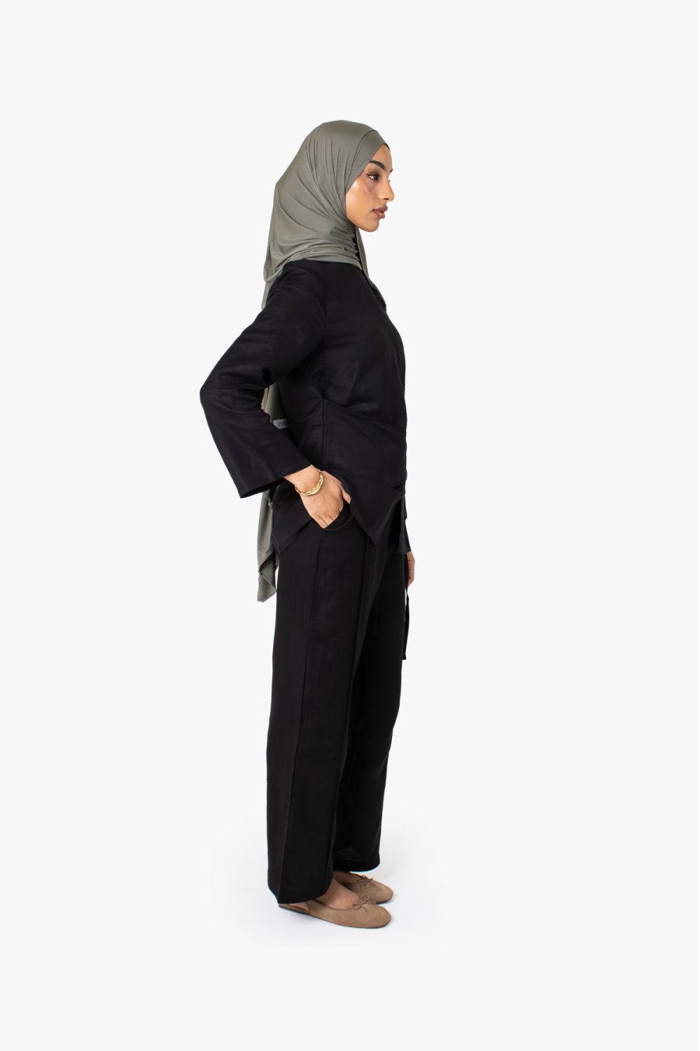 Serwal droit lin w coton - K7el