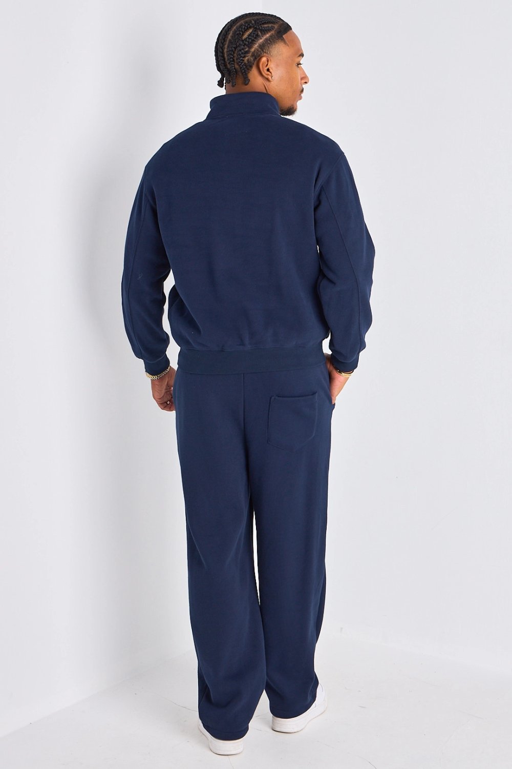 Navy zip-neck jumper and joggers set