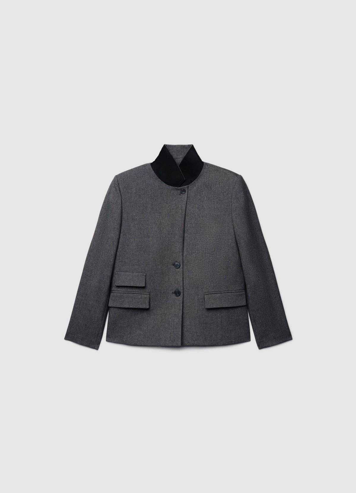 Boxy high-neck button jacket