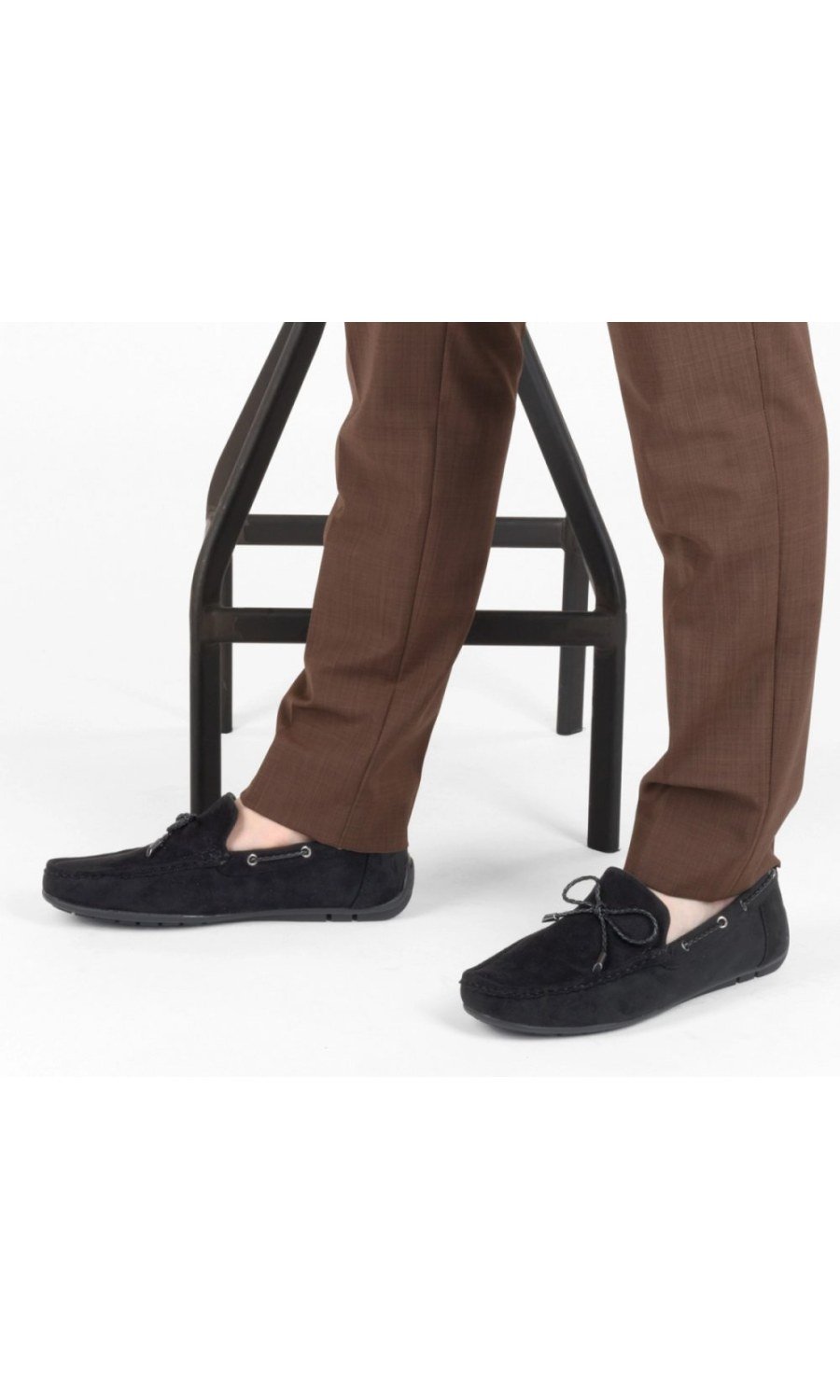 Mocassins à cordon tressé noirs