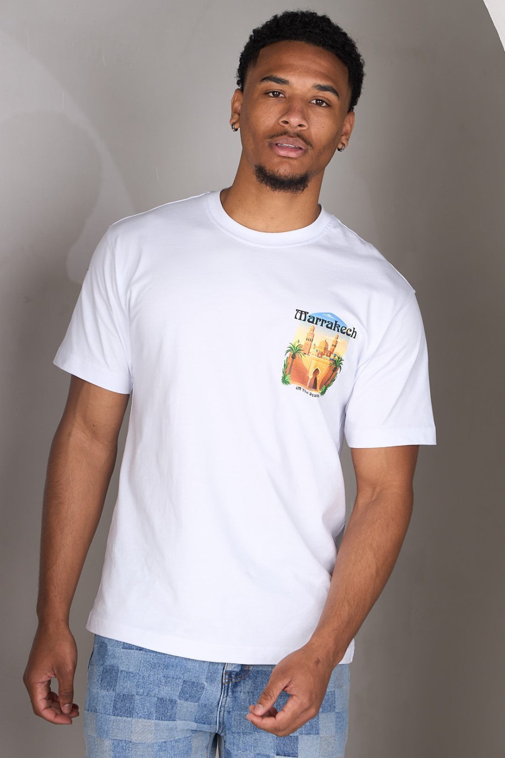 T-shirt à motif Marrakech blanc
