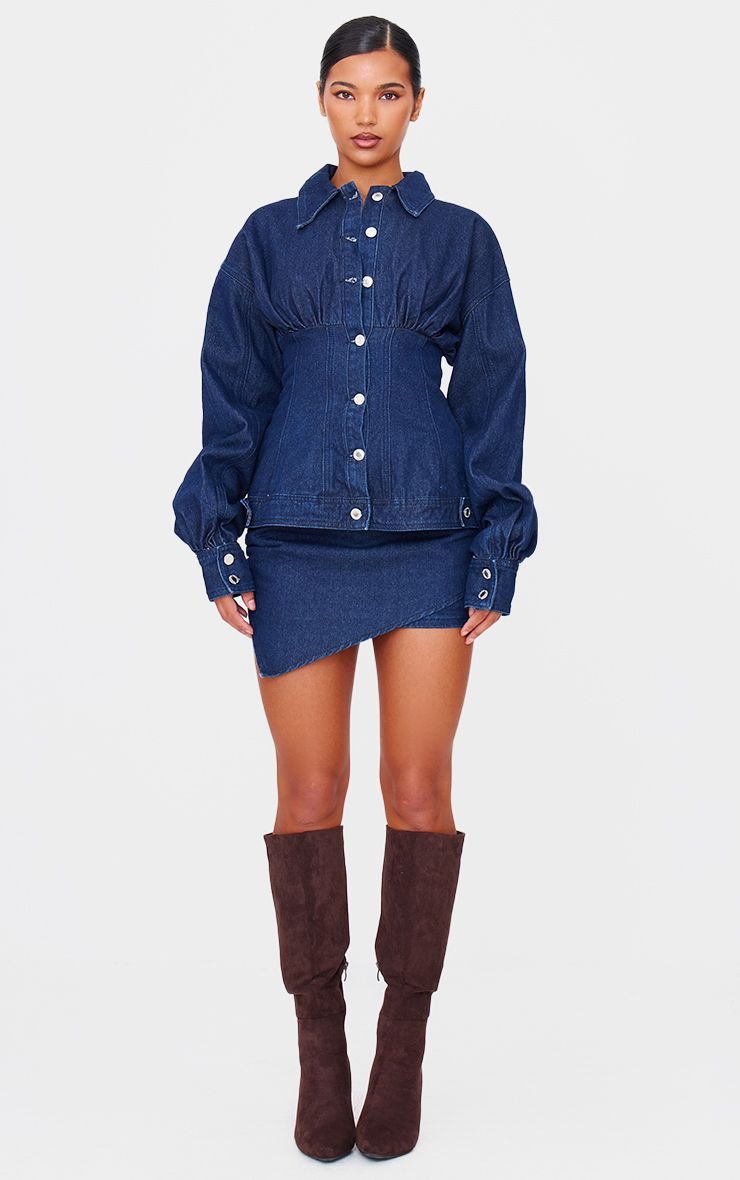 Jupe mini b denim w panneaux m3awjin