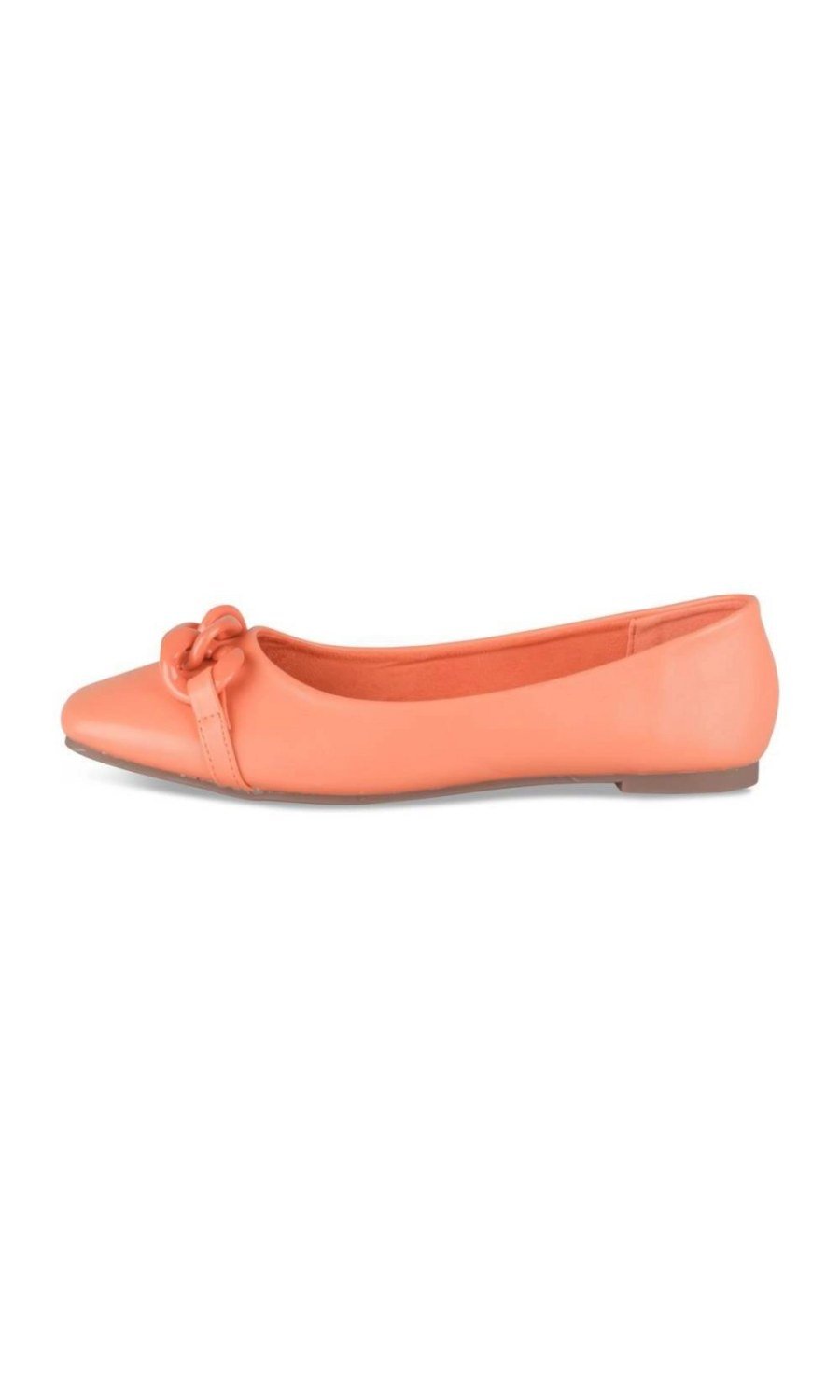 Ballerines à chaîne ton sur ton orange
