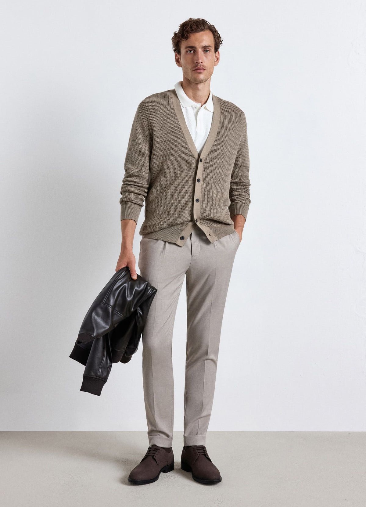 Plain jacquard polo shirt