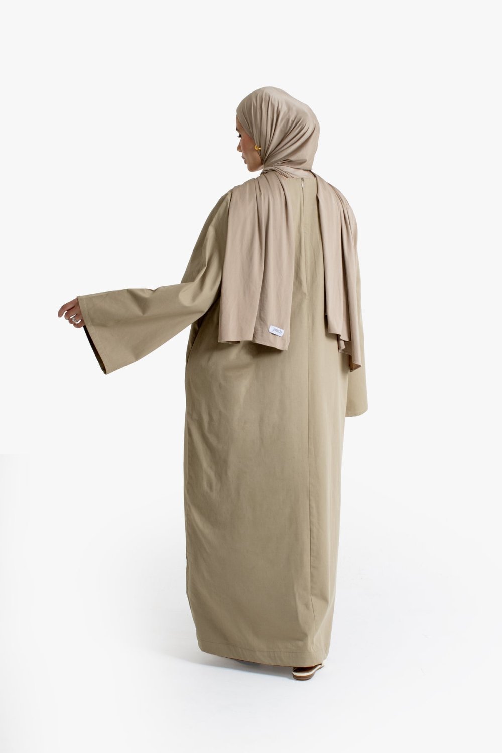 Abaya coton b 7bel l9eddam - Beige