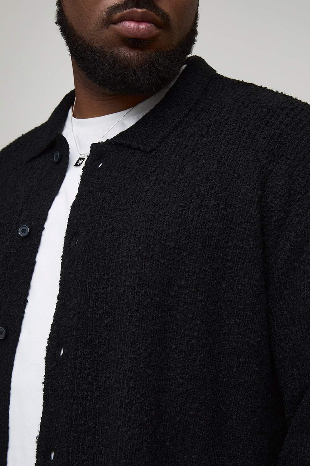 Chemise en maille brossée coupe boxy - Grande taille