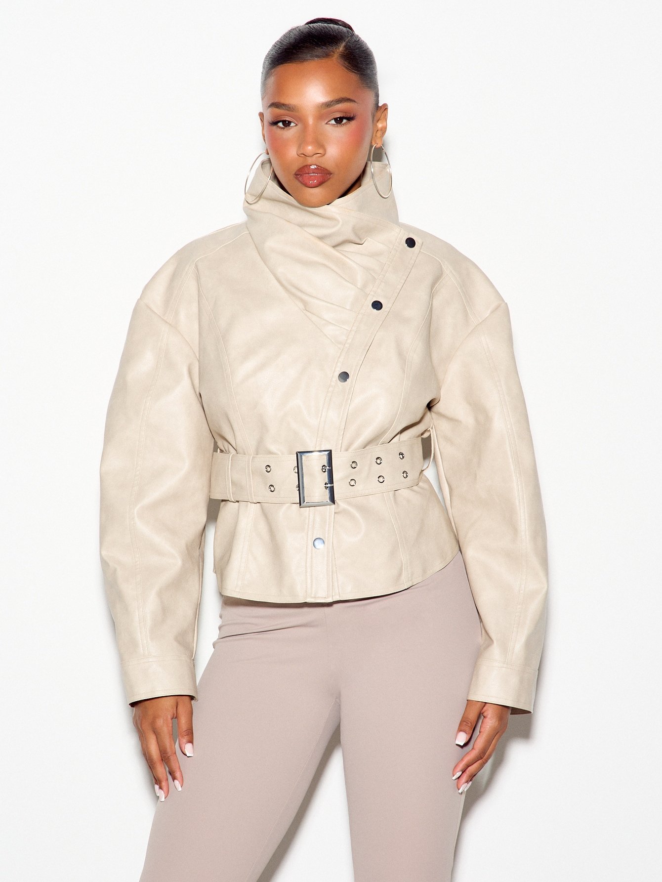 Veste Surdimensionnée Avec Ceinture