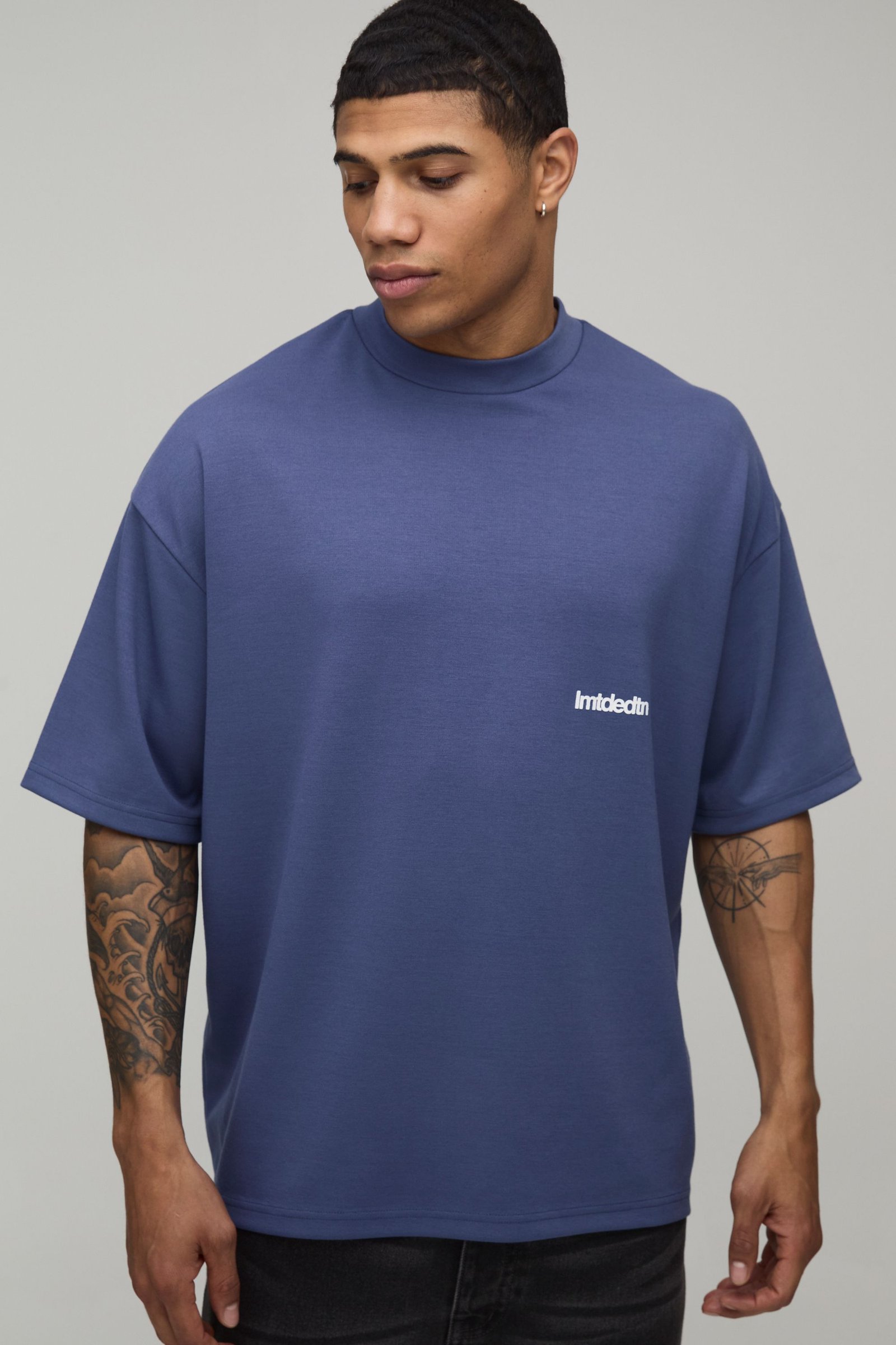 Oversized premium heavyweight extended neck T-shirt