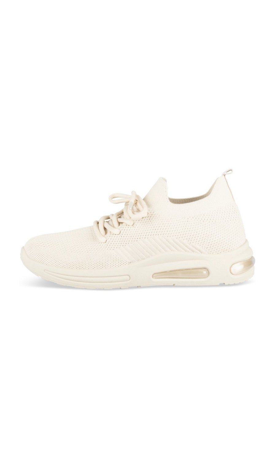 Beige knit air-bubble sneakers