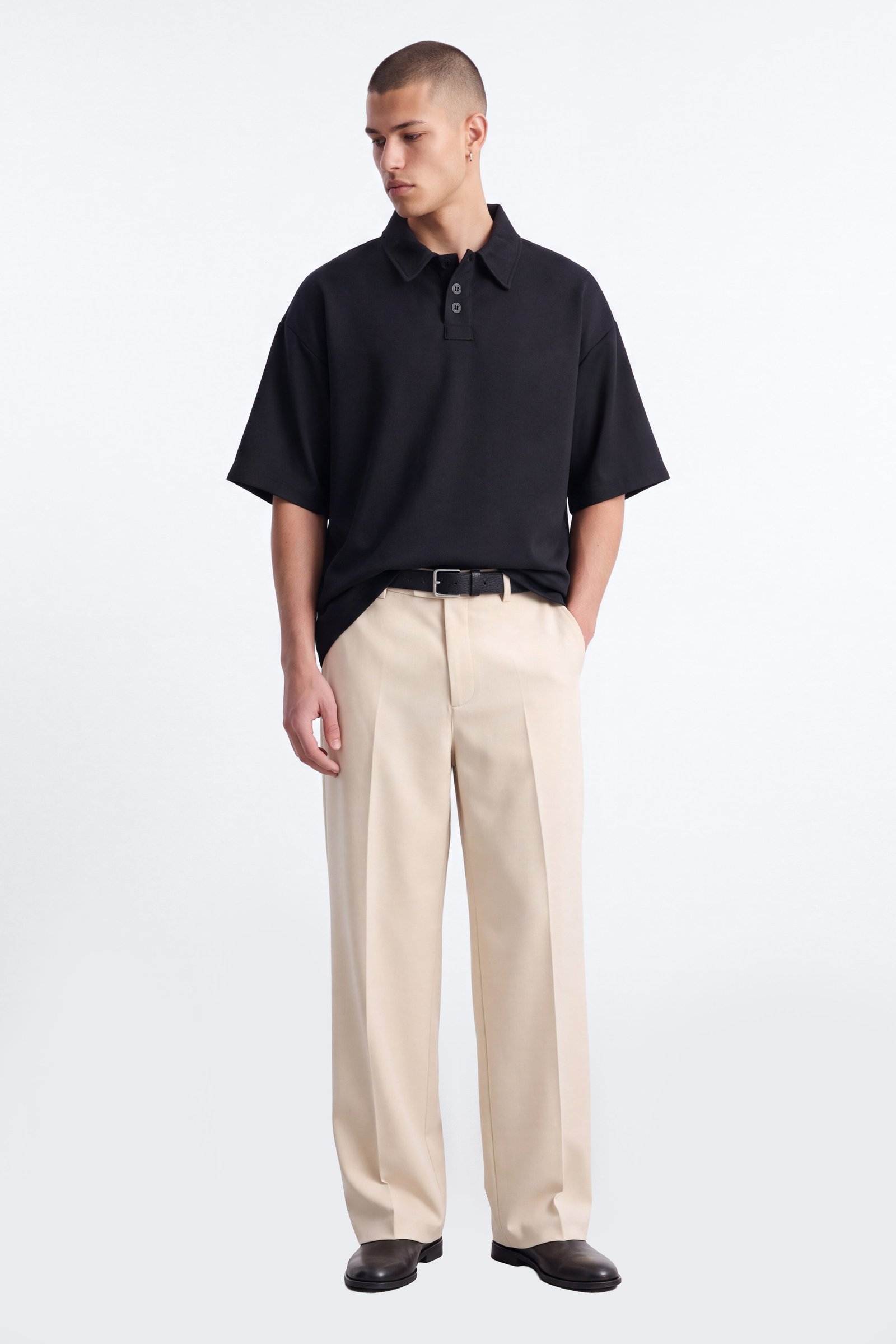 Evans Twill Oversized Polo