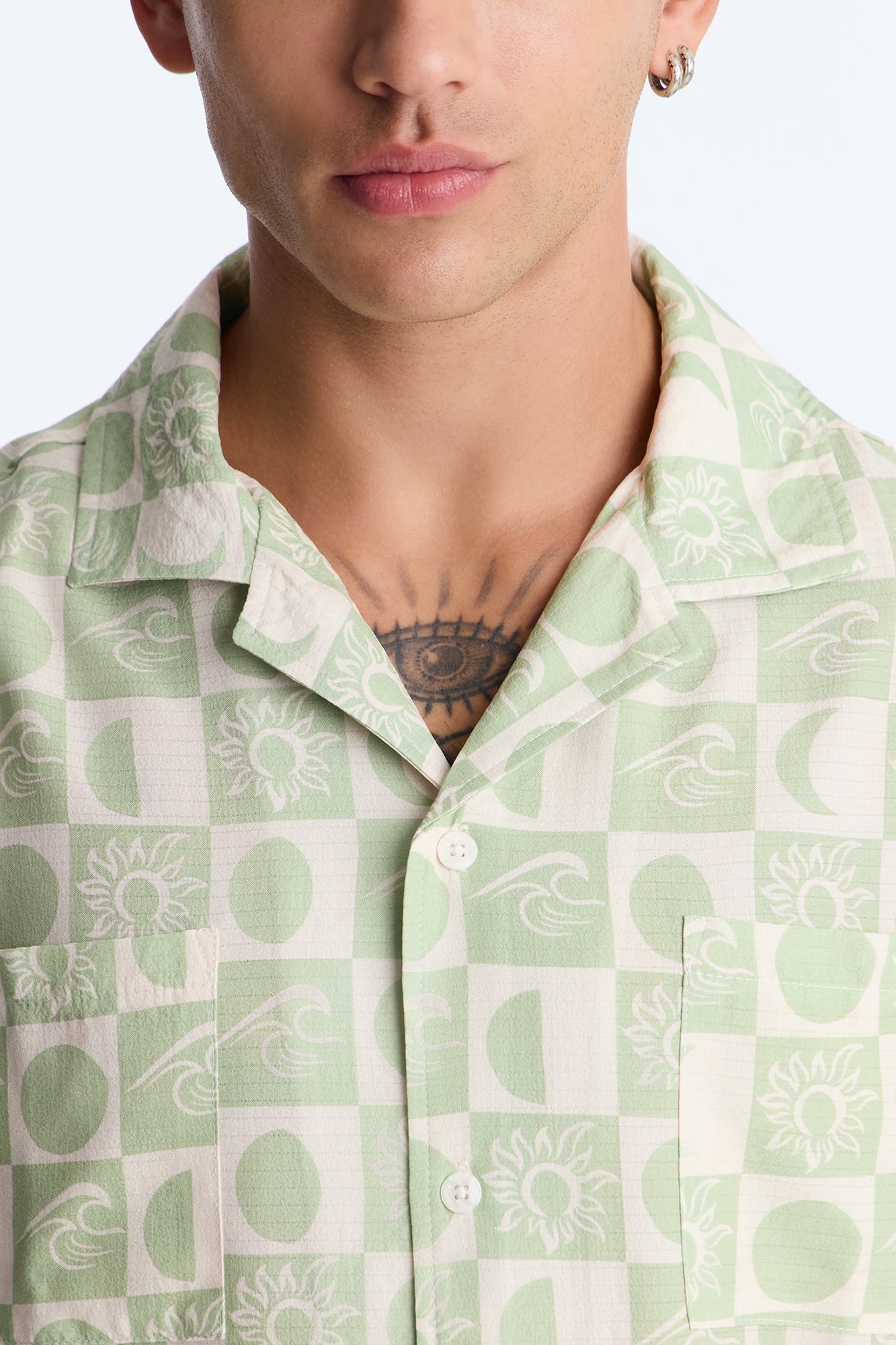 Chemise seersucker b col cubain