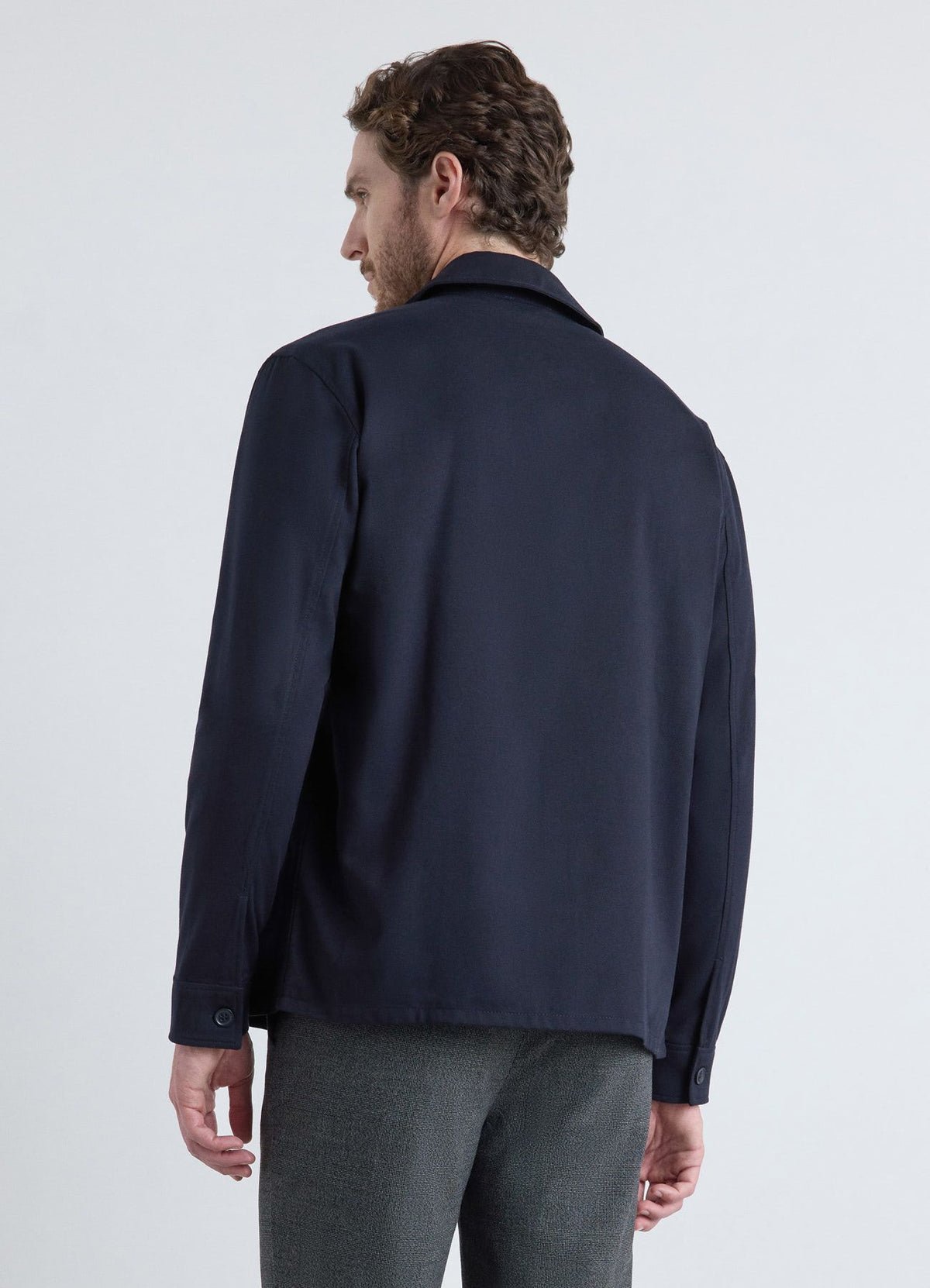 Plain overshirt with flap pockets