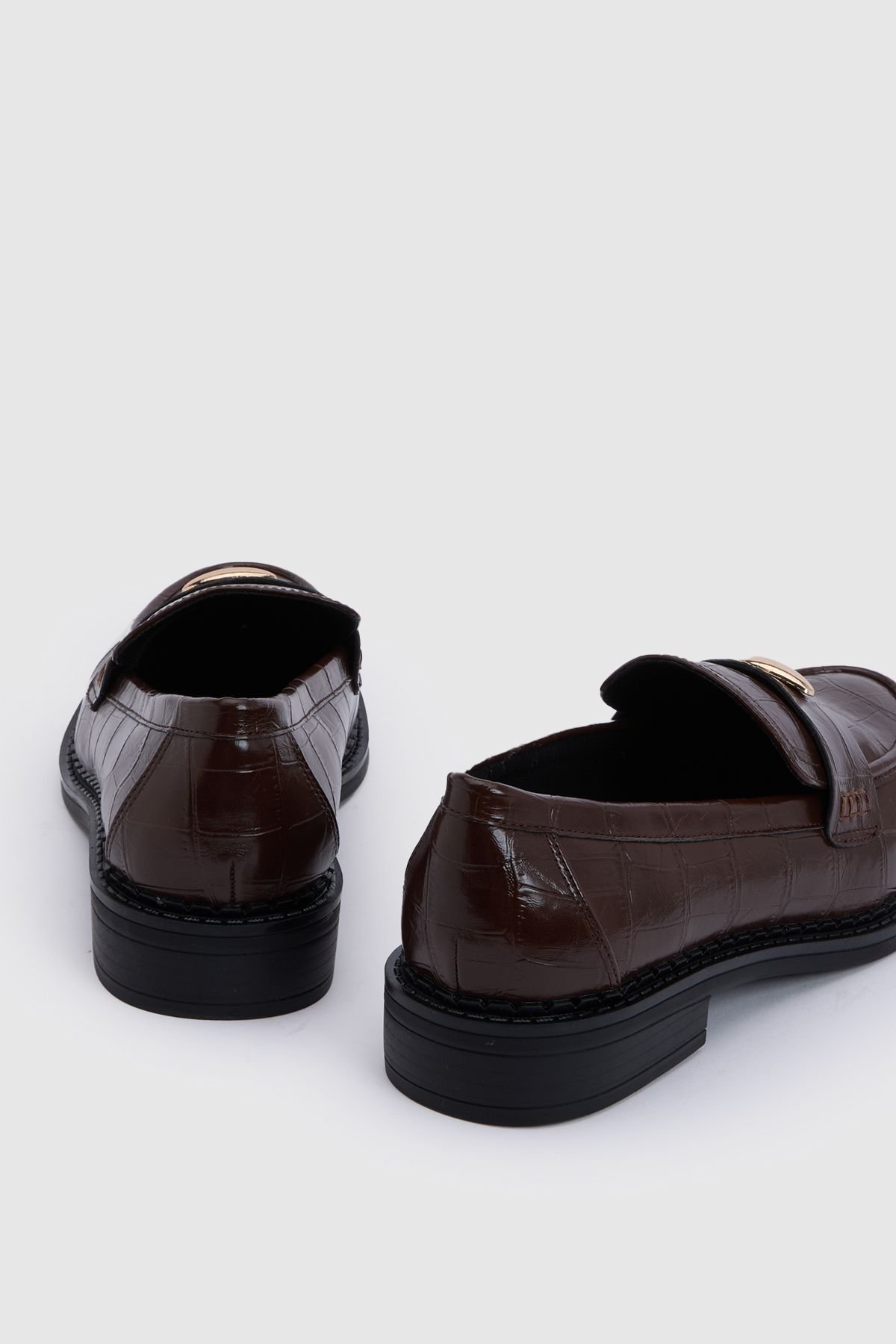 Croc-effect trim loafers - Wide fit