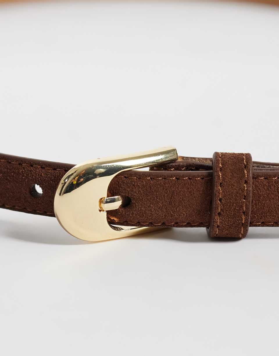 Ceinture rqiqa imitation daim, lon marron