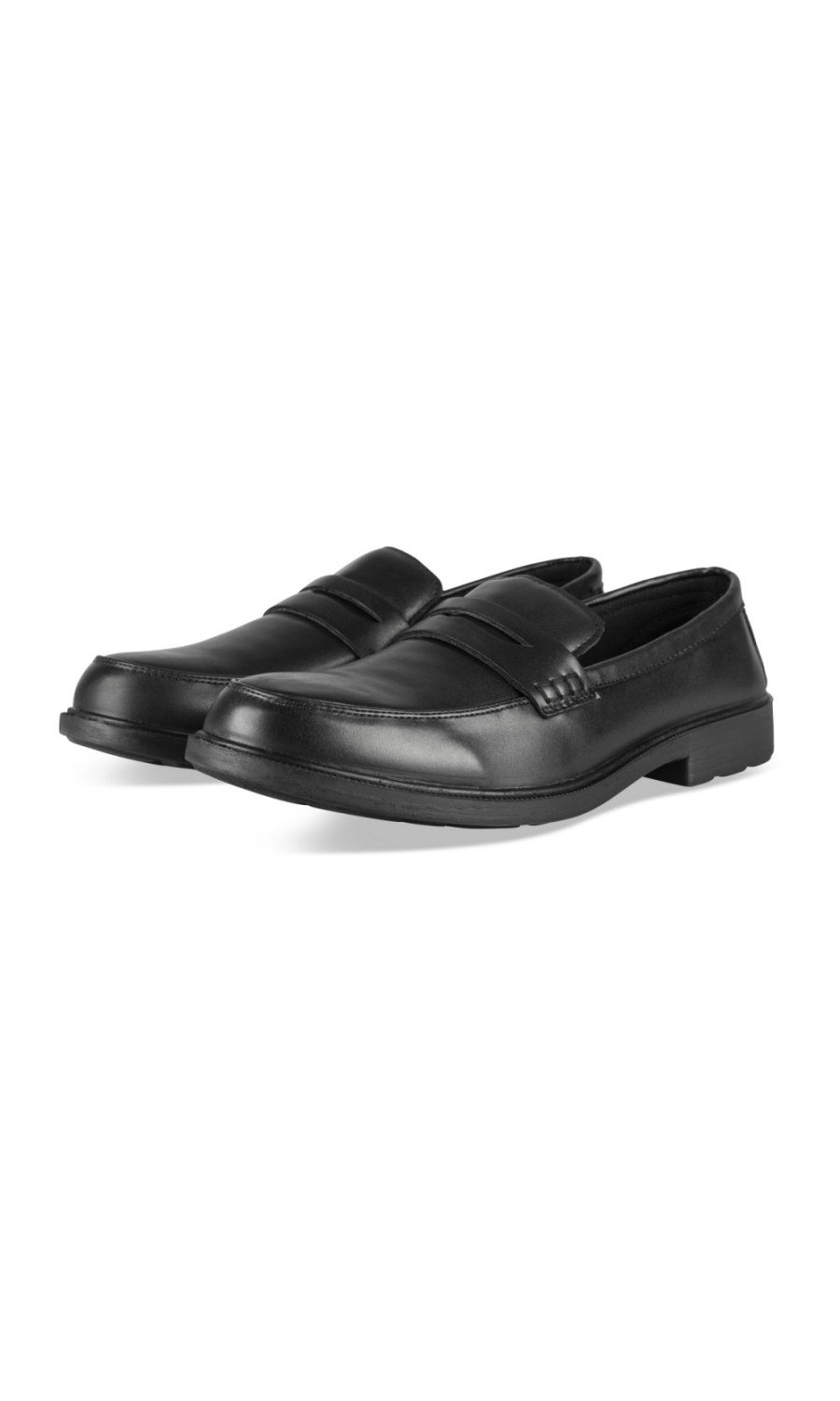 Mocassins à bride aspect lisse noirs