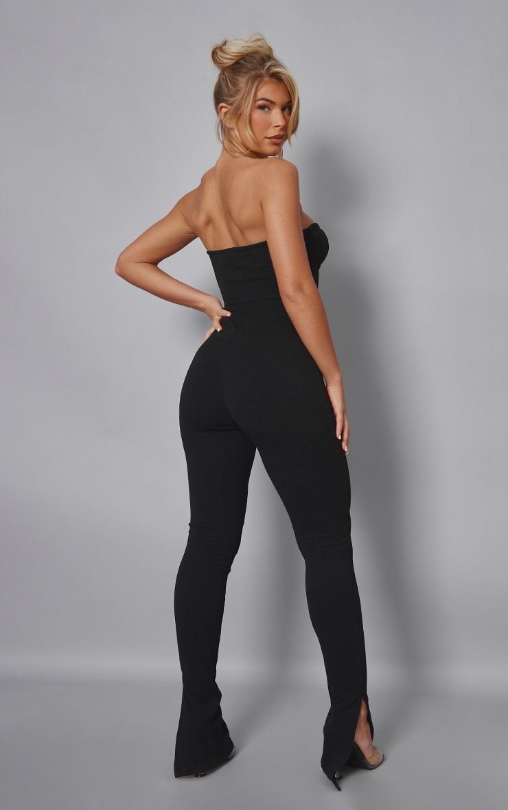 Combinaison bandeau corset côtelée