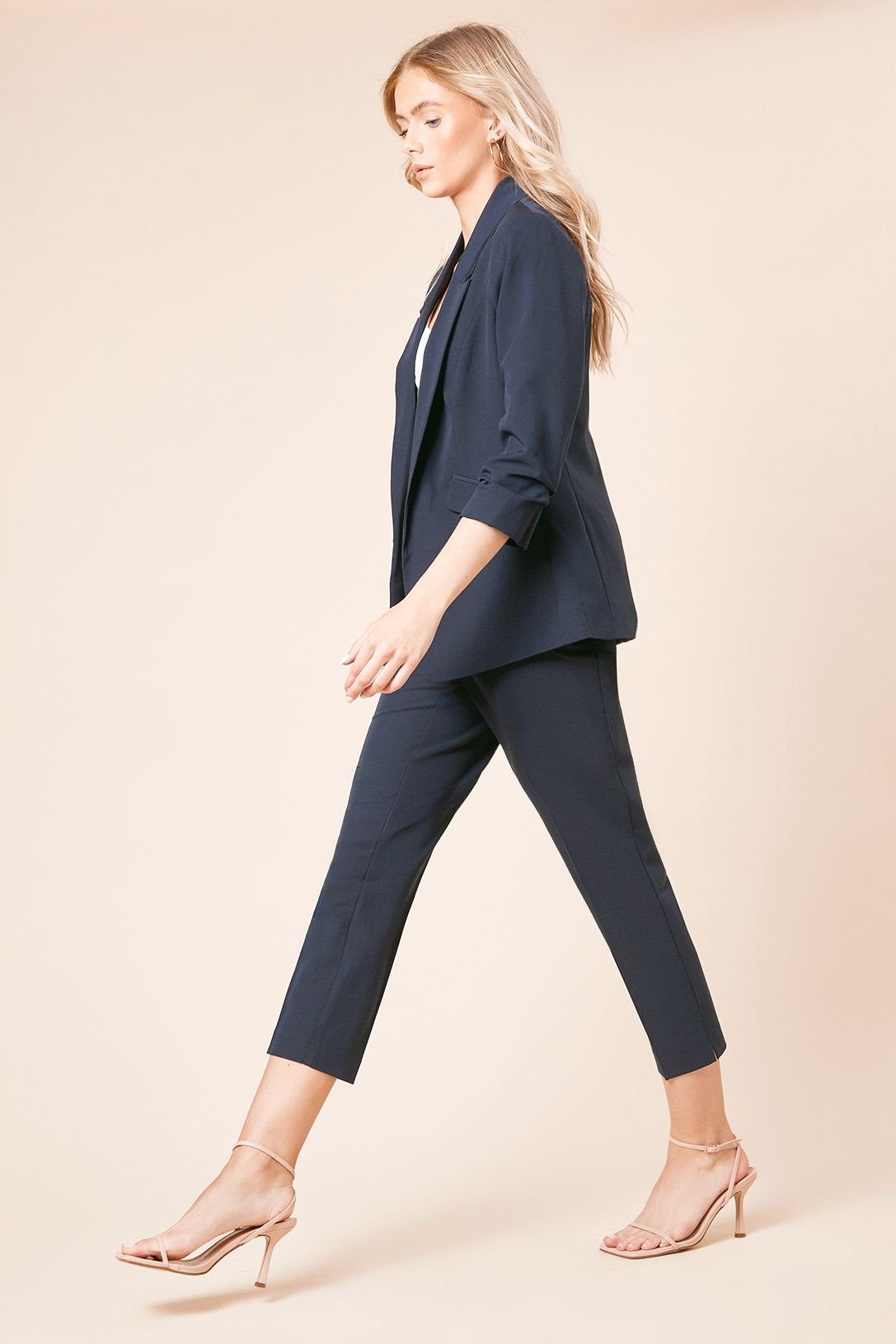 Pantalon de tailleur slim court