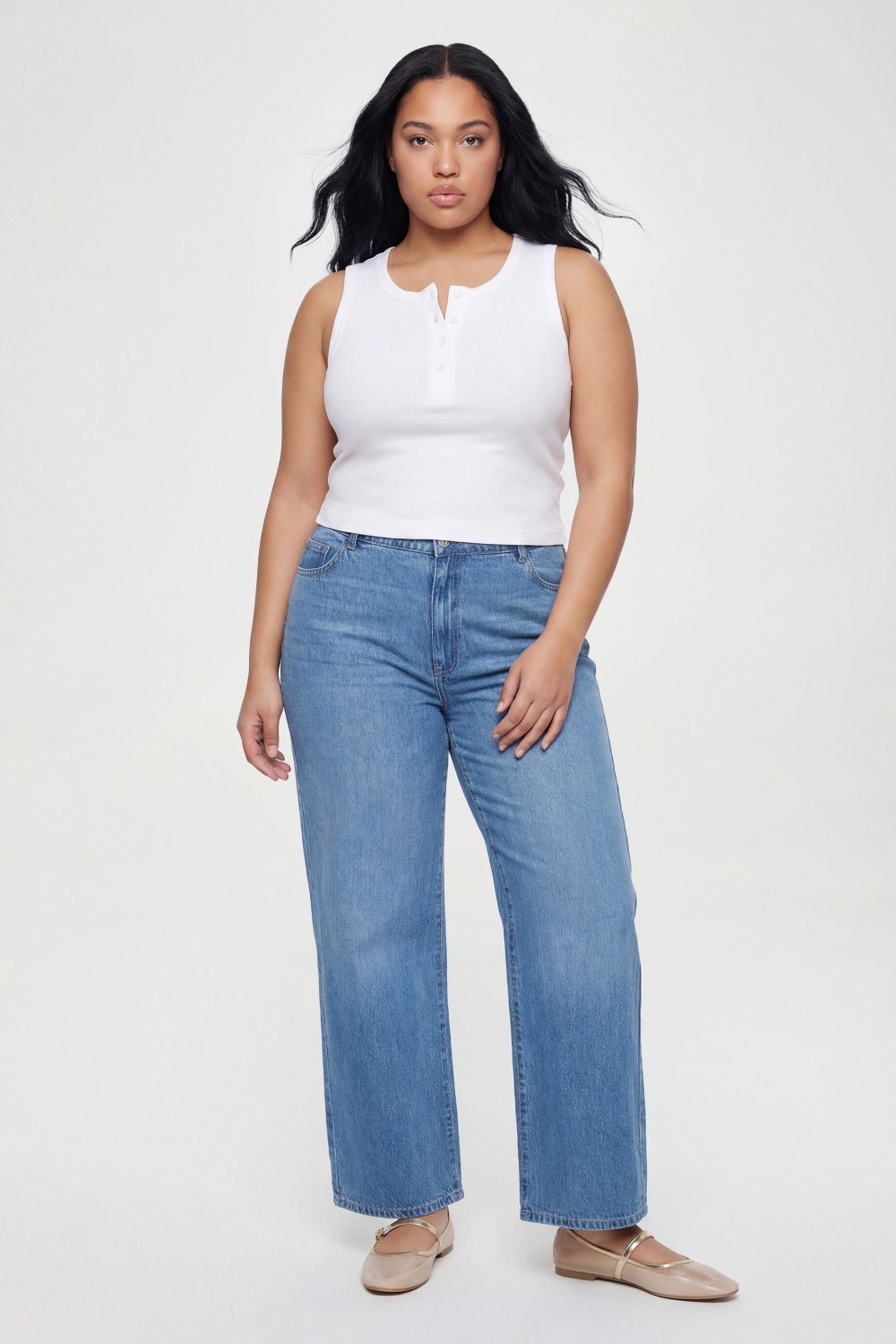 Jean boyfriend taille haute zre9 mtwsset - Grande taille