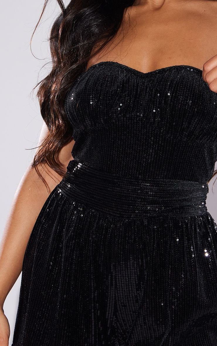 Sequin velvet bandeau playsuit