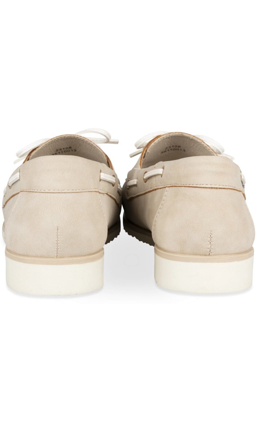 Chaussures bateau à lacet blanc beiges