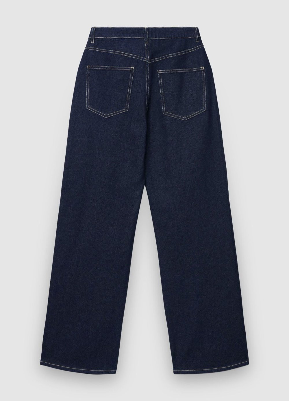 Dark blue mid-rise wide leg jeans