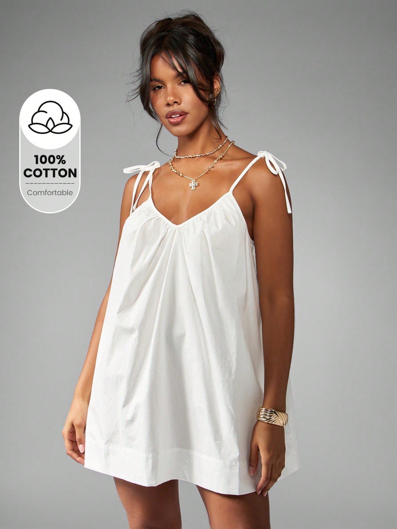 Robe courte d'été en coton