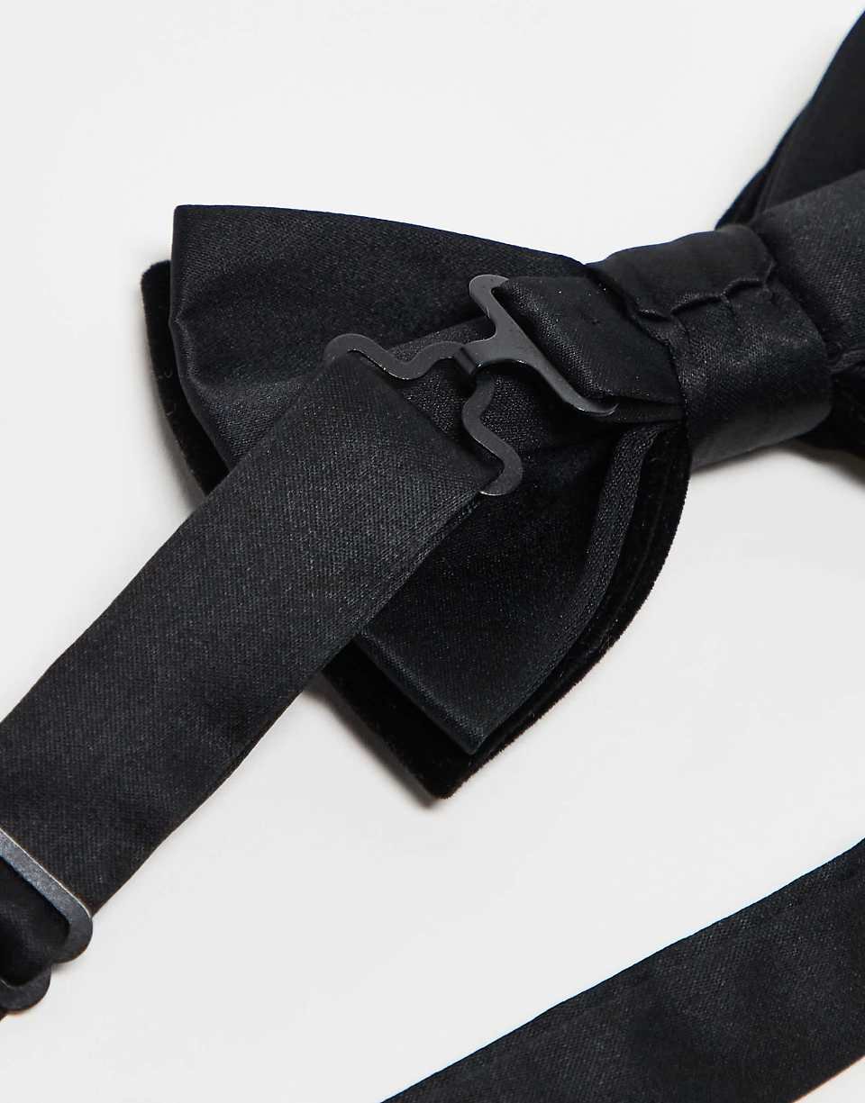 Nœud papillon en velours et satin - Noir