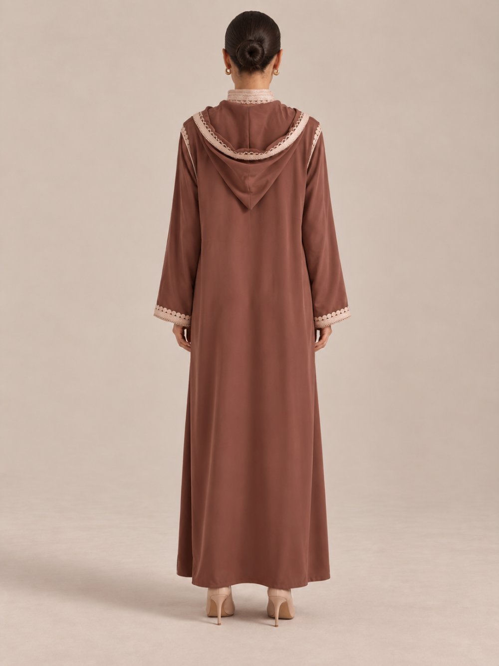 Beige djellaba with matching trousers