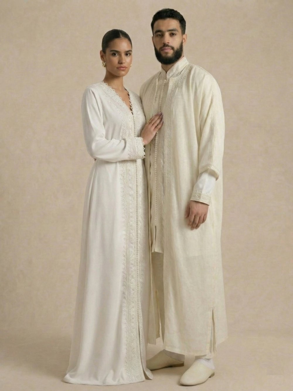 Caftan moderne f crêpe de soie byed