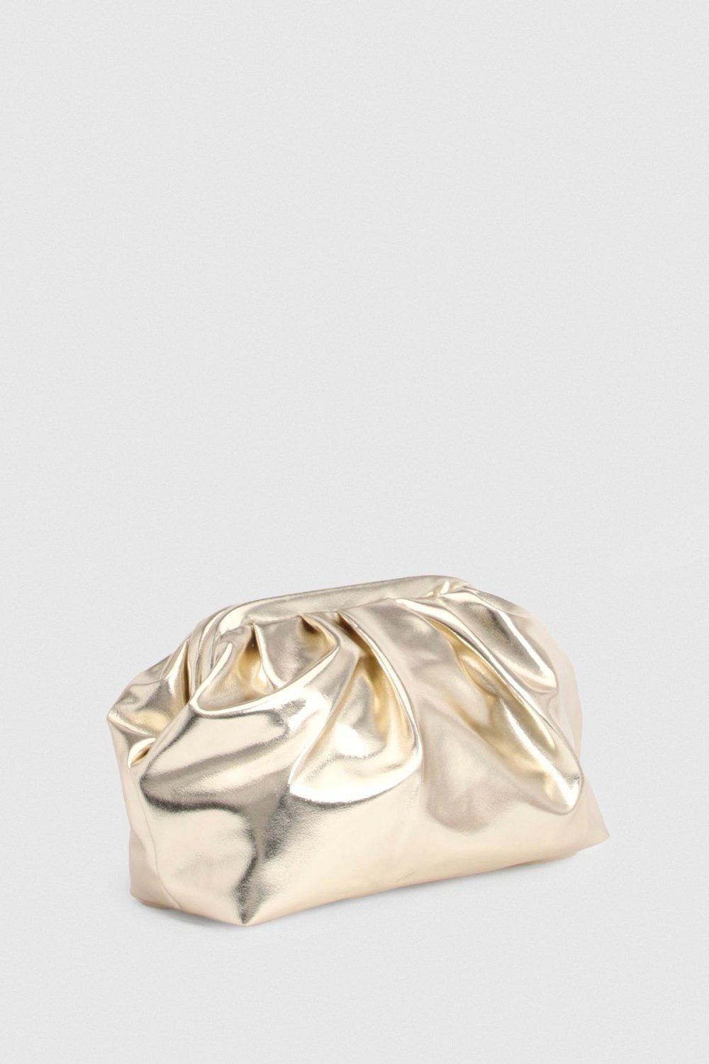 Gold metallic clutch bag