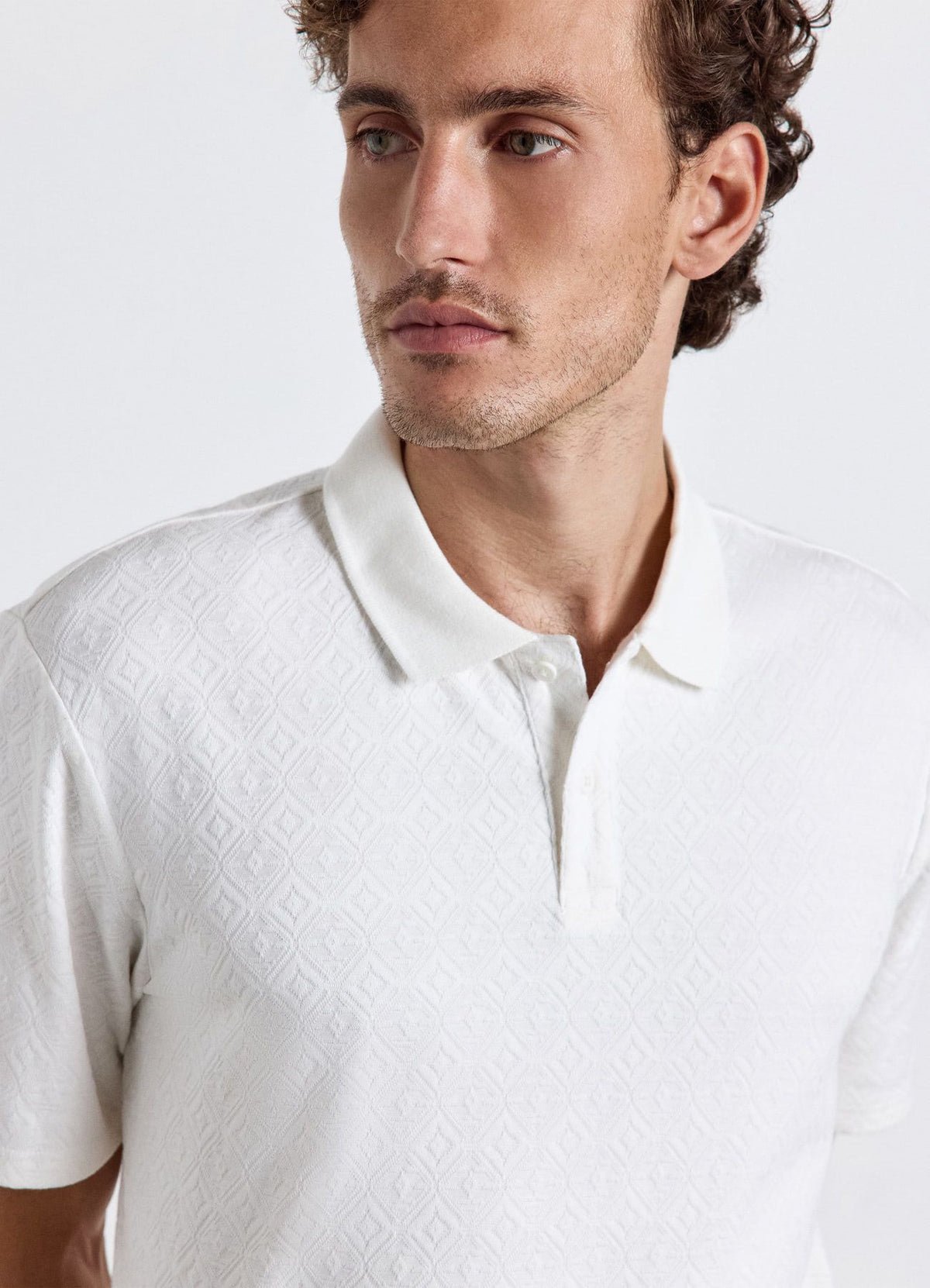 Plain jacquard polo shirt