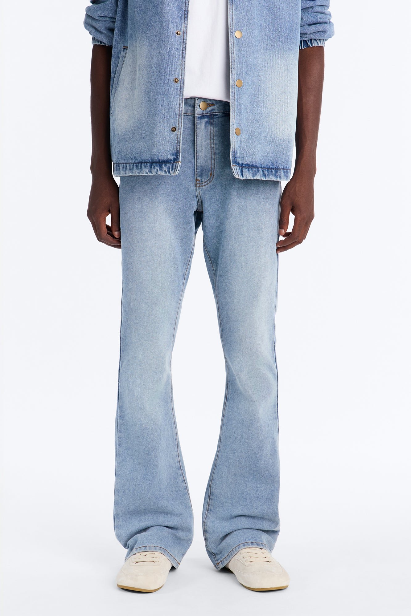 Jean skinny flare stacked