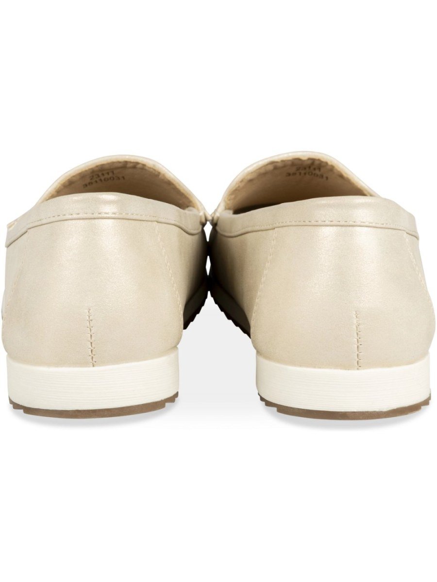 Mocassins nacrés à bride dorés
