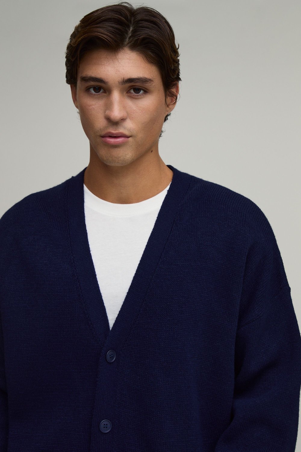 Cardigan triko rteb, bleu marine